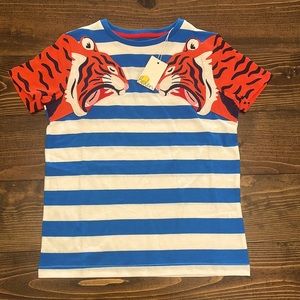 NWT Mini Boden tiger appliqué shirt size 8-9
